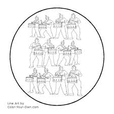 These alphabet coloring sheets will help little ones identify uppercase and lowercase versions of each letter. 12 Days Of Christmas 12 Drummers Drumming Coloring Page