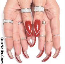 pin by rudy polanski on rings long nails lines on nails nails