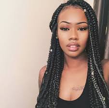 Black Box Braids With Color Tips Hair Props Nina Kimiko S Grey Streaked Box Braids Grey Box Braids Natural Hair Styles Box Braids Styling