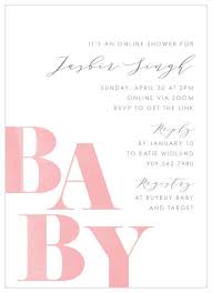 Zoom Baby Shower Postponed Shower Bold Brunch Virtual Shower In 2020 Baby Shower Invitation Wording Homemade Baby Shower Invitations Baby Shower Invitations