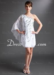 Sheath One Shoulder Short Mini Chiffon Cocktail Dress With Beading 016021153 Cocktail Dress Dresses Chiffon Cocktail Dress