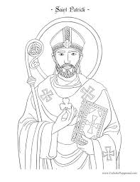 Saint Patrick Coloring Page Catholic Playground Catholic Coloring Saint Coloring St Patrick S Day Crafts