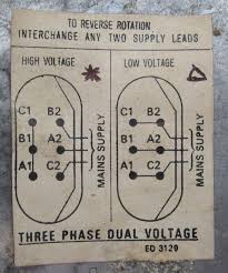 I'm not sure how to connect to my three wire in the low voltage setup attach p1 to neut, t2,t4,t5 to hot and the case to ground ( there should be a male spade lug attached to the case or a green colored. Three Phase Dual Voltage Motors Uk Vintage Radio Repair And Restoration Discussion Forum
