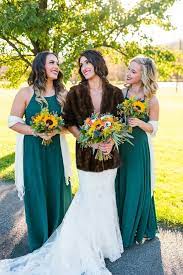 Fall Wedding At Barn In Myersville Md Hunter Green Bridesmaid Dress Green Bridesmaid Dresses Fall Bridesmaid Dresses