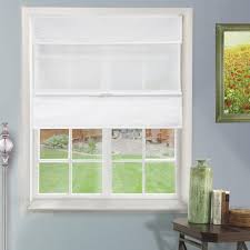 Chicology Daily White Cordless Light Filtering Uv Protection Polyester Roman Shades 36 In W X 64 In L Rmdw3664 The Home Depot Roman Shades Blinds For Windows Sheer Roman Shades