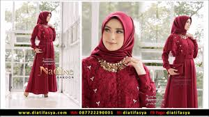 Model Baju Gamis Brokat Terbaru 2019 2020 Elegan Modern
