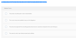Solved Which Of The Following Best Describes The Informat Chegg Com