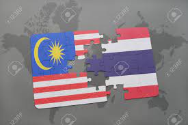 It was first officially raised on august 31, 1957, when the federation became independent of british rule. Puzzle With The National Flag Of Malaysia And Thailand On A World Stock Photo Picture And Royalty Free Image Image 59846712