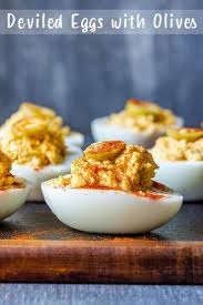 Deviled Eggs With Olives In 2020 Beef Recipes Deviled Eggs Happy Foods