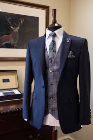 Slim Fit Marine Anzug Blaue Karo Weste Brautigam Hochzeitsanzug Brautigam Groomsmen Hochzeitsanzug Brautigam Anzug Hochzeit Hochzeit Brautigam Anzuge
