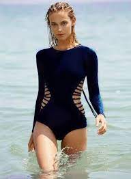 Fashion Long Sleeve Lace Up Rash Guard Swimsuit Long Sleeve Swimsuit Swimsuit Long Sleeve Sleeve Swimsuit