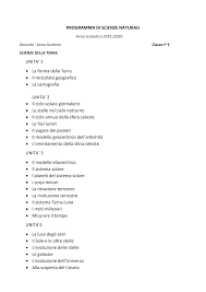 PROGRAMMA DI SCIENZE NATURALI UNITA' 1 • La forma della Terra • Il  reticolato geografico • La cartografia UNITA' 2