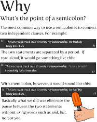 What is a good sentence for the word immediately? How To Use A Semicolon The Oatmeal