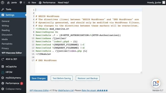 Validating default WordPress .htaccess directives, AI generated