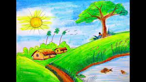 See more ideas about christmas coloring sheets, disney drawings, disney art. How To Draw Scenery Of Summer Season Step By Step Very Easily In 2021 Drawings Oil Pastel Colours Oil Pastel