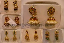 Gemstone Earrings 6gms Jpg 600 400 Gold Earrings Designs Gemstone Earrings Antique Gold Jewelry Indian