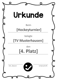 12 Kostenlose Urkunden Vorlagen Fur Hockey Turniere Vlamingo De Urkunde Sportunterricht Hockey