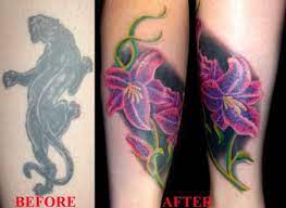 Tattoo Cover Ups Over Dark Ink Cover Up This One Was Tricky To Do Over A Black Panther Lol In August Black Tattoo Cover Up Cover Up Tattoos Cover Tattoo