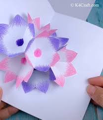 Just grab your one piece of paper, some scissors and some glue and you're ready to make awesome flower cards. 3d Flower Pop Up Card Craft For Kids Step By Step Tutorial K4 Craft