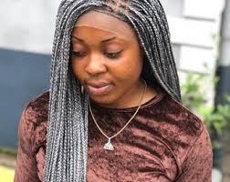 Knotless Braided Gray Wig