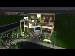Pink cafe tour & speedbuild part 1. Lets Build Bloxburg Modern Cafe Part 1