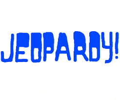 Tba the opening credits have changed to a highway, with city skyscrapers passing through, showing the categories from the jeopardy! The Jeopardy Logo Drawception