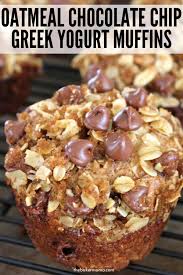Oatmeal Chocolate Chip Greek Yogurt Muffins Greek Yogurt Muffins Greek Yogurt Recipes Chocolate Chip Oatmeal