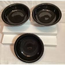 Fiestaware BLACK 12oz Bowls Cereal Soup Salad X3 USA Made Dinnerware  Preowned