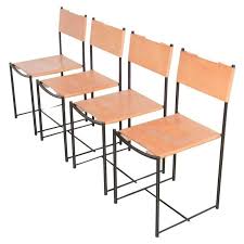 Set Of Four Natural Leather Spaghetti Chairs By G Belotti For Alias Natural Leather Chair Modern Chairs
