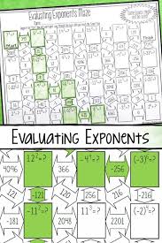 This Evaluating Exponents Worksheet Was The Perfect Activity To Teach My 6th Grade Math Students Writing Fractions 7th Grade Math Worksheets Middle School Math