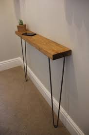 Rustic Console Table 86cm Height Narrow Hairpin Legs Etsy Rustic Console Tables Rustic Hallway Table Rustic Consoles