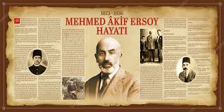 Şairin safahat genel adı altında toplanan şiirlerini içeren yedi kitabının ilk yayım tarihleri şöyledir Mehmet Akif Ersoy Hayati Okul Posteri Gorsel Pano