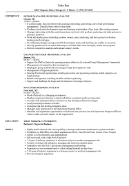 manager business analyst resume samples