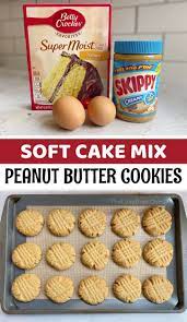 Soft Chewy Peanut Butter Cookies Made With Cake Mix Recipe In 2021 Cake Mix Cookie Recipes Cake Mix Chewy Peanut Butter Cookies