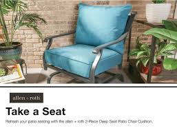 45 x 22 x 5 universal patio chair cushion. Allen Roth Sunbrella 2 Piece Deep Sea Deep Seat Patio Chair Cushion In The Patio Furniture Cushions Department At Lowes Com