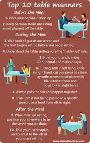 Table manners have evolved over centuries to make the practice of eating with others pleasant and sociable. 15 Essential Table Manners Rules Great Etiquette Tips For Before During And After The Meal Dining Etiquette Table Manners Dinning Etiquette