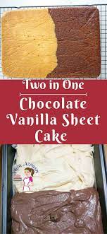Having More Than One Flavor Is Always A Treat In Cakes Just Like This Chocolate Vanilla Sheet Cak Vanilla Sheet Cakes Sheet Cake Recipes Half Sheet Cake Recipe