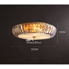 Versatile and understated, this fixture is crafted of a unique, metal drum shade in a beautiful antique white finish. Star Crystal Ceiling Mounted Lights Round Brass Rustic Living Room Luxury Glass Shade Flush Ceiling