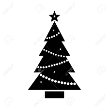 Check spelling or type a new query. Christmas Tree Icon With Star And Garland Black And White Silhouette Royalty Free Cliparts Vectors And Stock Illustration Image 92406692