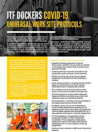 Supportive care and antiviral treatment of suspected or confirmed. Itf Dockers Covid 19 Universal Work Site Protocols Itf Global