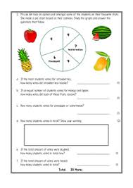 Maths Assessment Tally Chart And Pie Chart