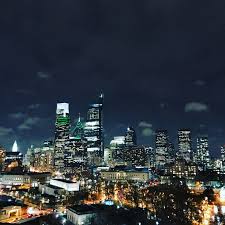 It's a great view, especially magical at night. Philly Skyline The Night Before The Super Bowl Parade Philadelphia