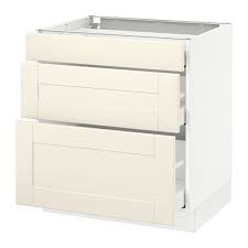 Sektion Base Cabinet With 3 Drawers White Maximera Grimslov Off White 18x24x30 Ikea Base Cabinets Ikea White Modern Kitchen