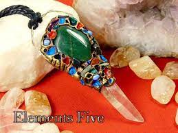 Aventurine Crystal Amulet Wand Necklace For Good Luck Crystal Wand Amulet With Green Aventurine Cryst Aventurine Crystal Crystal Wand Green Aventurine Crystal