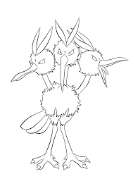 Pokemon linearts by lilly gerbil on deviantart.permission: Dodrio No 85 Pokemon Generation I All Pokemon Coloring Pages Kids Coloring Pages