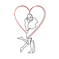 Couple In Love One Line Drawing Extra Large Digital Art Print On Metal Metal Art Prints Digital Art Prints Love Drawings Couple