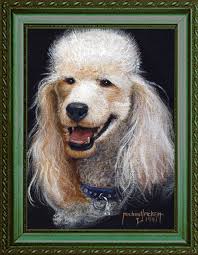 Mac The Poodle Acrylic Painting By Michael Pickett