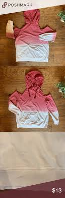 Venus Hoodie Ombre Cold Shoulder Hoodie Large Hoodies Boutique Top Sweatshirts Hoodie