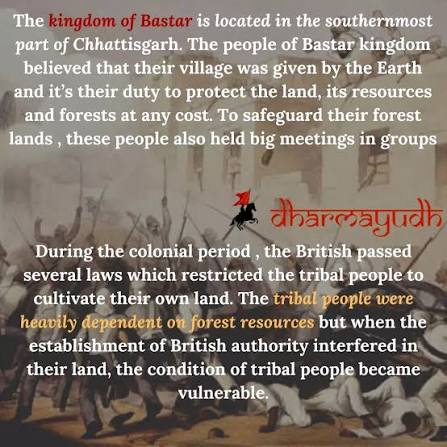 Story of Bastar Rebellion. Gunda Dhur the tribal leader who declared war against the British Raj. Read full story on dharmayudh.com link in bio @dharmayudh_com 🚩 Follow us for more such post @