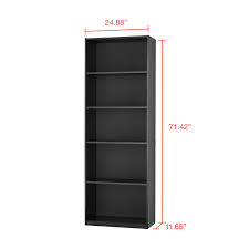 Mainstays 71 5 Shelf Bookcase Black Walmart Com Walmart Com